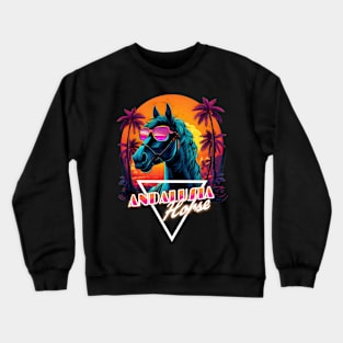 Retro Wave Andalusia Horse Vibes Crewneck Sweatshirt